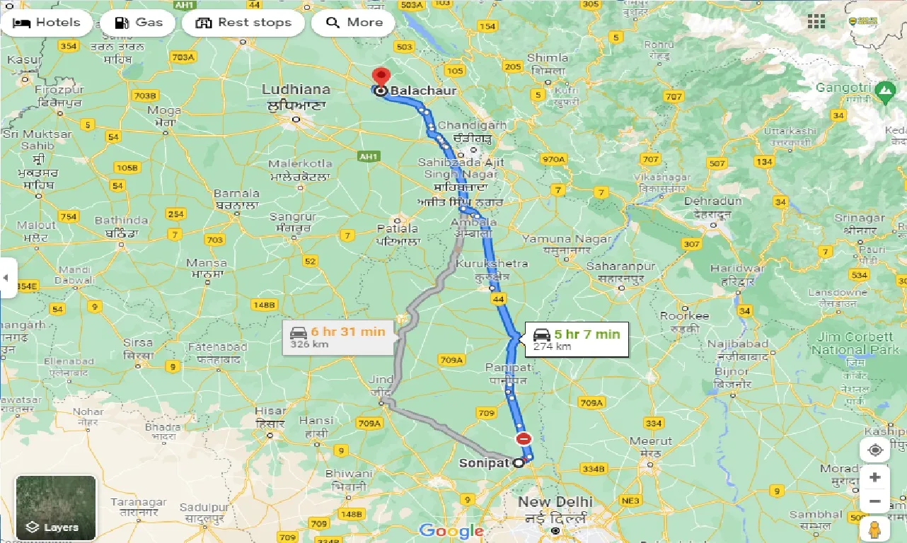sonipat-to-balachaur-one-way